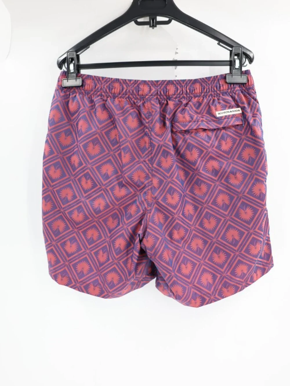 Scotch & Soda Swim Trunks Men's Medium Geometric Lined Drawstring Elastic Waist